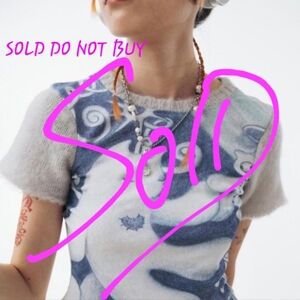 Sixth Dimension Snowflakes Mesh fuzzy short sleeve crop top size med y2kfashion